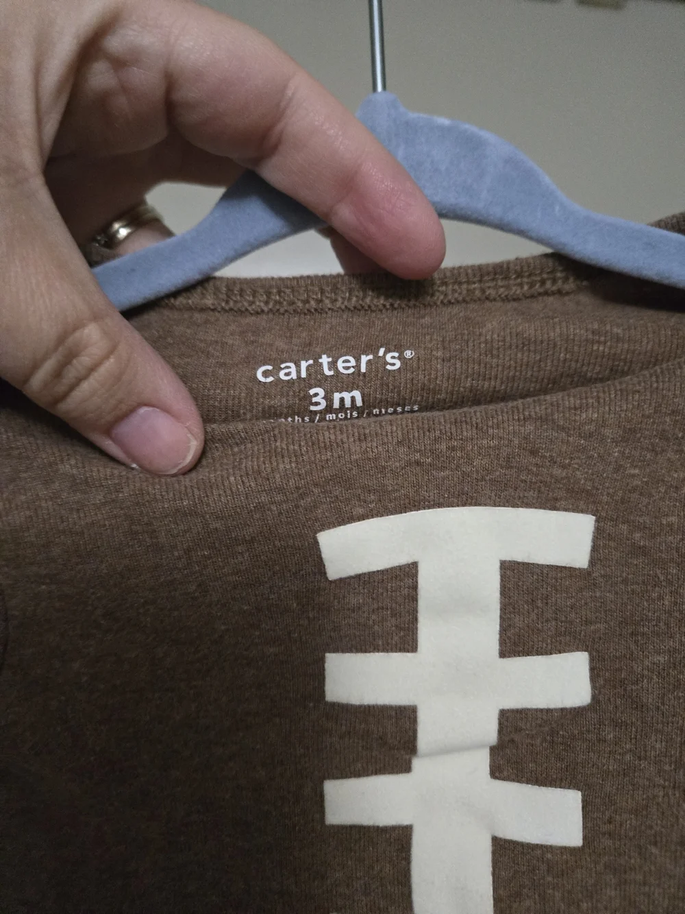 carter's Brown Football Graphic Baby One-Piece